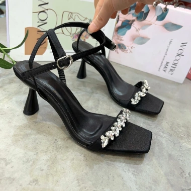 Giày cao gót nữ 5cm 7cm đính đá khâu thủ công thanh lịch bánh bèo Sandaldakhau 2