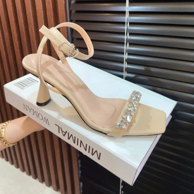 Giày cao gót nữ 5cm 7cm đính đá khâu thủ công thanh lịch bánh bèo Sandaldakhau 6