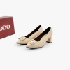 Giày Cao Gót Nữ 5cm Mũi Nhọn Da Mềm Đính Nơ - Đế Vuông Da Thật Cao Cấp NUDDO N304D Giá 468k 6