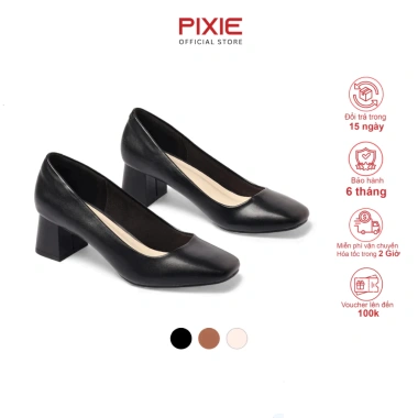Giày Cao Gót Nữ 5cm Mũi Vuông Pixie X558 - Giá ưu đãi 299.000₫, thời trang