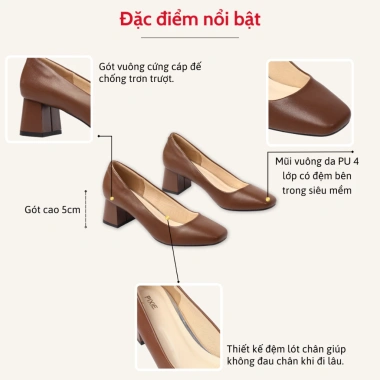 Giày Cao Gót Nữ 5cm Mũi Vuông Pixie X558 - Giá ưu đãi 299.000₫, thời trang