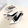 Giày cao gót nữ bít mũi 7cm guốc mũi nhọn phối khóa dáng công sở DAZZLING SHOES SLB123 319k 2