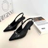 Giày cao gót nữ bít mũi 7cm guốc mũi nhọn phối khóa dáng công sở DAZZLING SHOES SLB123 319k 5