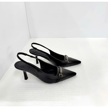 Giày cao gót nữ bít mũi 7cm guốc mũi nhọn phối khóa dáng công sở DAZZLING SHOES SLB123 319k