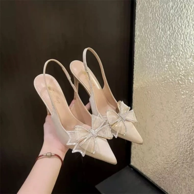 Giày cao gót nữ công sở cao cấp 8p ba màu trắng đen kem TMC513 giảm giá 276k