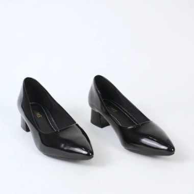 Giày cao gót nữ da PU nhọn đen LUME - Đế su non 3cm chống trượt, giảm còn 203k 3