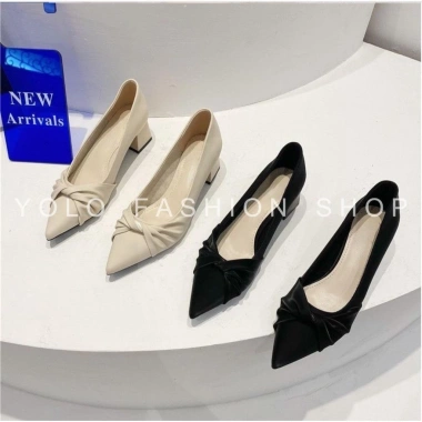 Giày cao gót nữ đế trụ 5p mũi nhọn basic phối quai xoắn TG12 - Giá chỉ 165.620₫