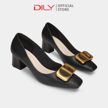Giày cao gót nữ DILY bít mũi, khóa kim loại sang trọng, đế vuông 5cm công sở - 489k