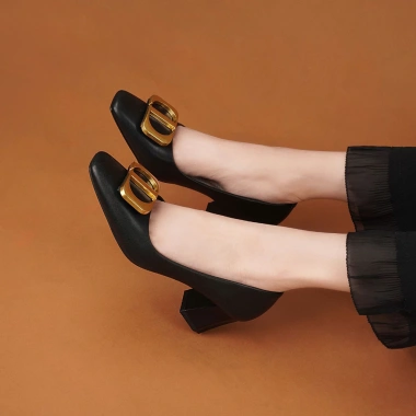 Giày cao gót nữ DILY bít mũi, khóa kim loại sang trọng, đế vuông 5cm công sở - 489k