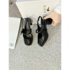 Giày cao gót nữ đỏ quai nơ công sở, slingback mũi vuông 5cm da bóng - Giá ưu đãi 225k 4