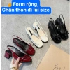 Giày cao gót nữ đỏ quai nơ công sở, slingback mũi vuông 5cm da bóng - Giá ưu đãi 225k 5