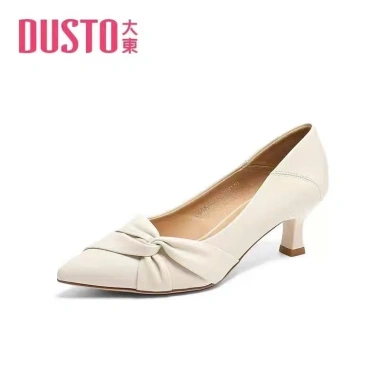 Giày cao gót nữ Dusto công sở da mềm 5-7cm, màu đen be, cao cấp, giá 325.000₫