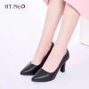 Giày Cao Gót Nữ HT.NeO Da Thật CS15 Đế Đúp Gót Trụ 9cm Bít Mũi Nhọn Giá 550k 8