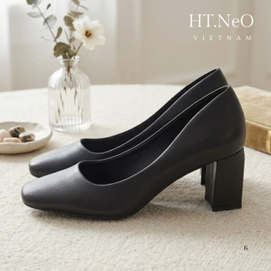 Giày Cao Gót Nữ HT.NeO Da Thật Mũi Vuông Gót 6,5cm - Sang Trọng, Giá 520k 9