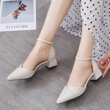 Giày Cao Gót Nữ Mũi Nhọn 5P Đen Kem - Siêu Thanh Lịch, Giá 96.098 VND 6