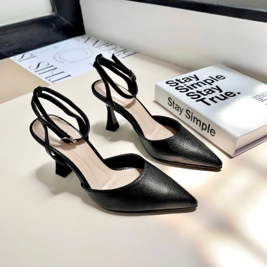 Giày cao gót nữ mũi nhọn 7cm slingback guốc quai cổ chân SLB72 - 359.000đ