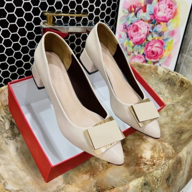Giày Cao Gót Nữ Mũi Nhọn Búp Bê 3cm-5cm Gót Vuông, Giá Ưu Đãi 299.999đ 2