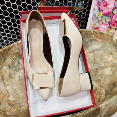 Giày Cao Gót Nữ Mũi Nhọn Búp Bê 3cm-5cm Gót Vuông, Giá Ưu Đãi 299.999đ 4