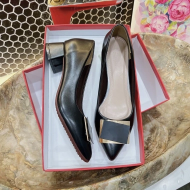 Giày Cao Gót Nữ Mũi Nhọn Búp Bê 3cm-5cm Gót Vuông, Giá Ưu Đãi 299.999đ 10