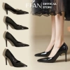 Giày cao gót nữ mũi nhọn da bóng mềm mại 055 FFAN STORE - Đen/Nude/Đỏ, size lớn 3‑11, giảm còn 450.000₫