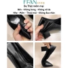 Giày cao gót nữ mũi nhọn đế vuông da thật mềm mại, công sở bít mũi 333-1 màu đen big size - 500k 6