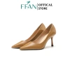 Giày cao gót nữ mũi nhọn gót nhọn công sở bít mũi nâu size 4-7 FFAN STORE 510k