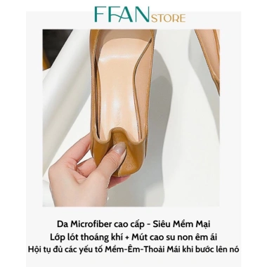 Giày cao gót nữ mũi nhọn gót nhọn công sở bít mũi nâu size 4-7 FFAN STORE 510k