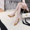 Giày cao gót nữ mũi nhọn gót nhọn công sở bít mũi nâu size 4-7 FFAN STORE 510k 7