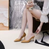 Giày cao gót nữ mũi nhọn gót nhọn công sở bít mũi nâu size 4-7 FFAN STORE 510k 9