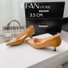 Giày cao gót nữ mũi nhọn gót nhọn công sở bít mũi nâu size 4-7 FFAN STORE 510k 10