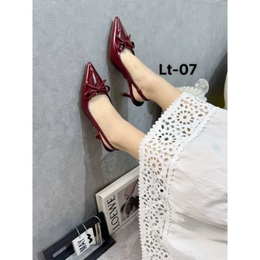 Giày cao gót nữ mũi nhọn phối nơ xinh, quai hậu hở gót, êm chân - Giá 237k 7