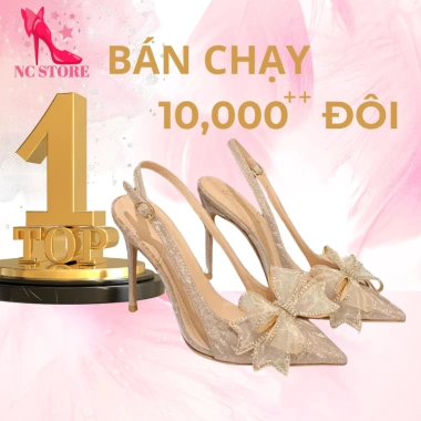 Giày Cao Gót Nữ Mũi Nhọn Trong Suốt Đính Đá GD04 - Giá 195.300 VND Giảm Sốc