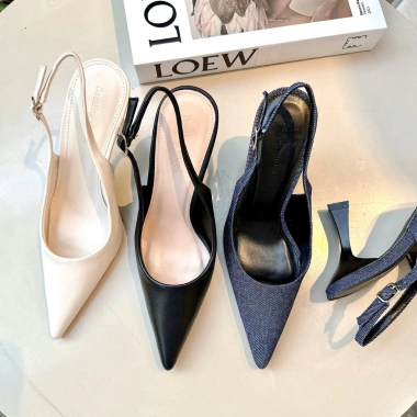 Giày cao gót nữ Slingback 7cm đế êm chống ồn SLB68 - Dáng công sở DAZZLING SHOES 359.000₫