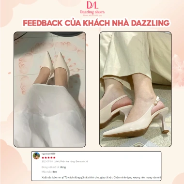 Giày cao gót nữ Slingback 7cm đế êm chống ồn SLB68 - Dáng công sở DAZZLING SHOES 359.000₫