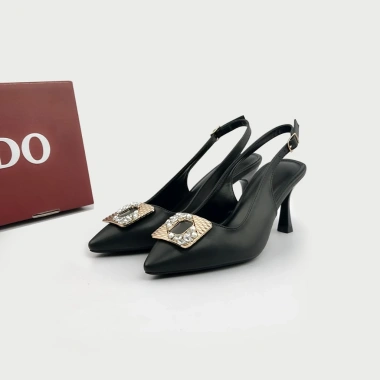 Giày Cao Gót Nữ SlingBack 7p Mũi Nhọn Phối Nơ - Guốc Công Sở NUDDO N071 Giá 379k