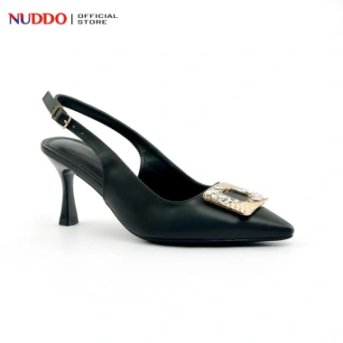 Giày Cao Gót Nữ SlingBack 7p Mũi Nhọn Phối Nơ - Guốc Công Sở NUDDO N071 Giá 379k