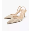 Giày cao gót nữ slingback mũi nhọn đính hạt sang trọng tiệc và công sở, giảm 305k 5
