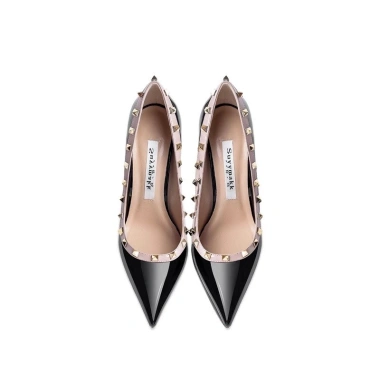 Giày Cao Gót Nữ Stiletto Đen Nông Miệng Mũi Nhọn – Da Bằng Sáng Chế, Công Sở Chuyên Nghiệp, Giá 454.680₫ 3