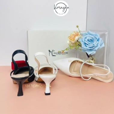 Giày cao gót quai ngang đính đá mũi nhọn 5P/7P chất si mờ lì - Sang trọng dự tiệc, giảm còn 180.000đ 9