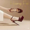 Giày cao gót sandal đúp mũi đỏ rượu HF84 giá 768.000 giảm 22% sang trọng