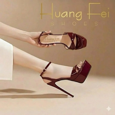 Giày cao gót sandal đúp mũi đỏ rượu HF84 giá 768.000 giảm 22% sang trọng