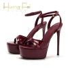 Giày cao gót sandal đúp mũi đỏ rượu HF84 giá 768.000 giảm 22% sang trọng 2