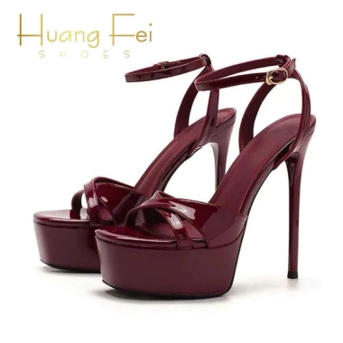 Giày cao gót sandal đúp mũi đỏ rượu HF84 giá 768.000 giảm 22% sang trọng
