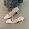Giày cao gót slingback mũi nhọn nơ nhỏ Hàn Quốc - gót 5cm êm chân 269k 3