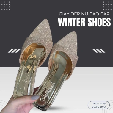 Giày cao gót Winter G52 si nhũ 5cm - Siêu bling, chỉ 178k (giá gốc 215.380)