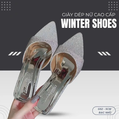 Giày cao gót Winter G52 si nhũ 5cm - Siêu bling, chỉ 178k (giá gốc 215.380)