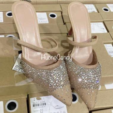 Giày cao gót ZR vải lưới đính đá quai trước 8cm fullbox - giảm giá 309k 9 Giày cao gót ZR vải lưới đính đá quai trước 8cm fullbox - giảm giá 309k 9