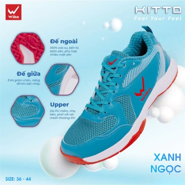 Giày Cầu Lông & Pickleball Wika Kitto Đa Năng Đệm Đế EVA - Giá ưu đãi 650.000₫ 5 Giày Cầu Lông & Pickleball Wika Kitto Đa Năng Đệm Đế EVA - Giá ưu đãi 650.000₫ 5
