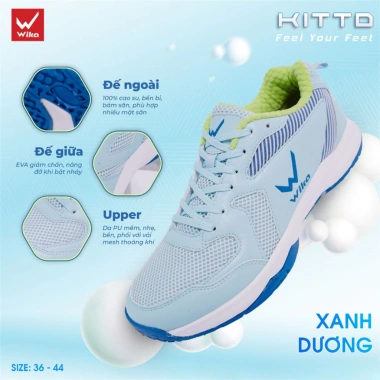 Giày Cầu Lông & Pickleball Wika Kitto Đa Năng Đệm Đế EVA - Giá ưu đãi 650.000₫ 6 Giày Cầu Lông & Pickleball Wika Kitto Đa Năng Đệm Đế EVA - Giá ưu đãi 650.000₫ 6