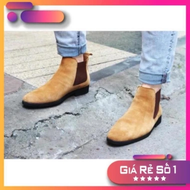 Giày Chelsea Boot Cổ Cao Da Bò Lộn 4 Màu Đen-Xám Nhạt-Vàng-Vàng Bò - Giảm Giá 20% 7